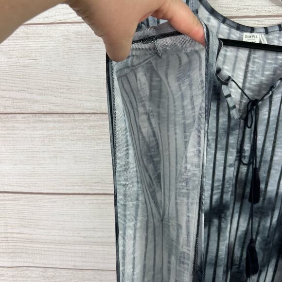 Simple Suzanne Betro Lightweight Striped Oversized Casual Longline Top Size 1X - Picture 3 of 10